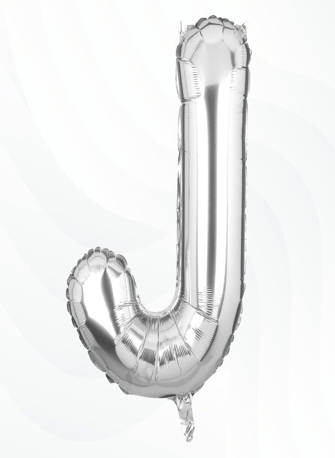 Flyloons Silver J Letter Foil Balloon Alphabets Balloons Perfect for Birthday Decoration Items, Anniversary, Bachelorette, Wedding, Farewell Create Your Own Custom Phrase and Name - Image 1